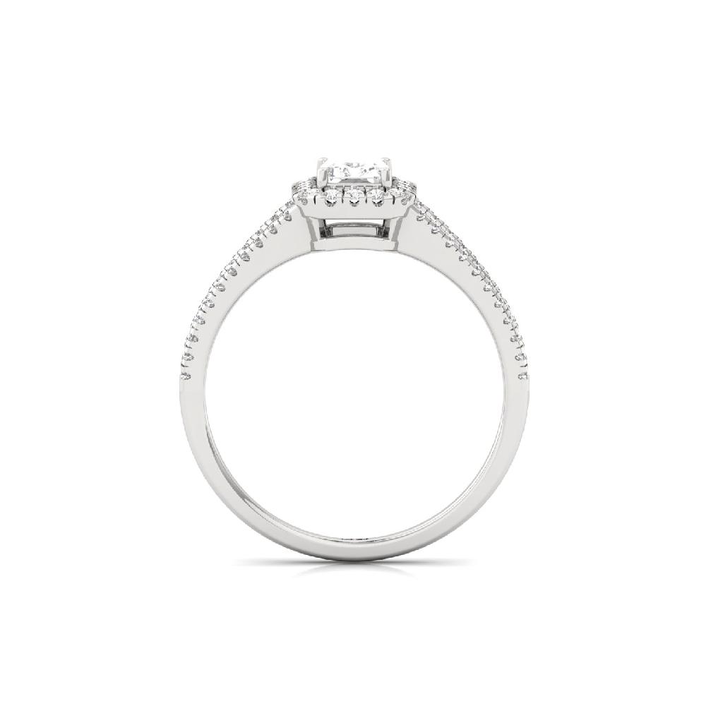 Radiant Cut  Halo  Solitaire Lab Grown  Diamond Ring