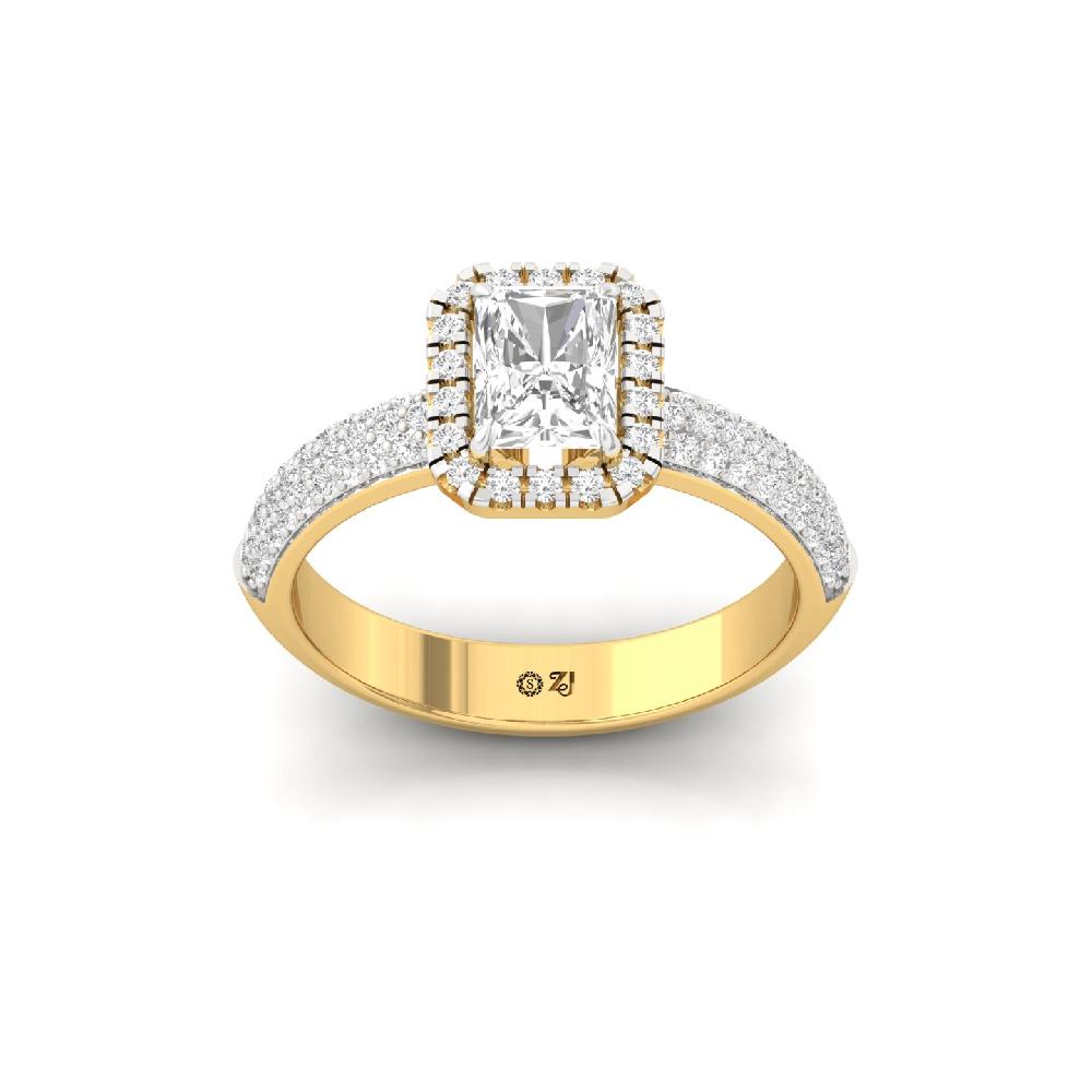 Radiant Halo CVD Diamond Engagement Ring