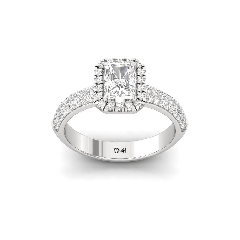 Radiant Halo CVD Diamond Engagement Ring