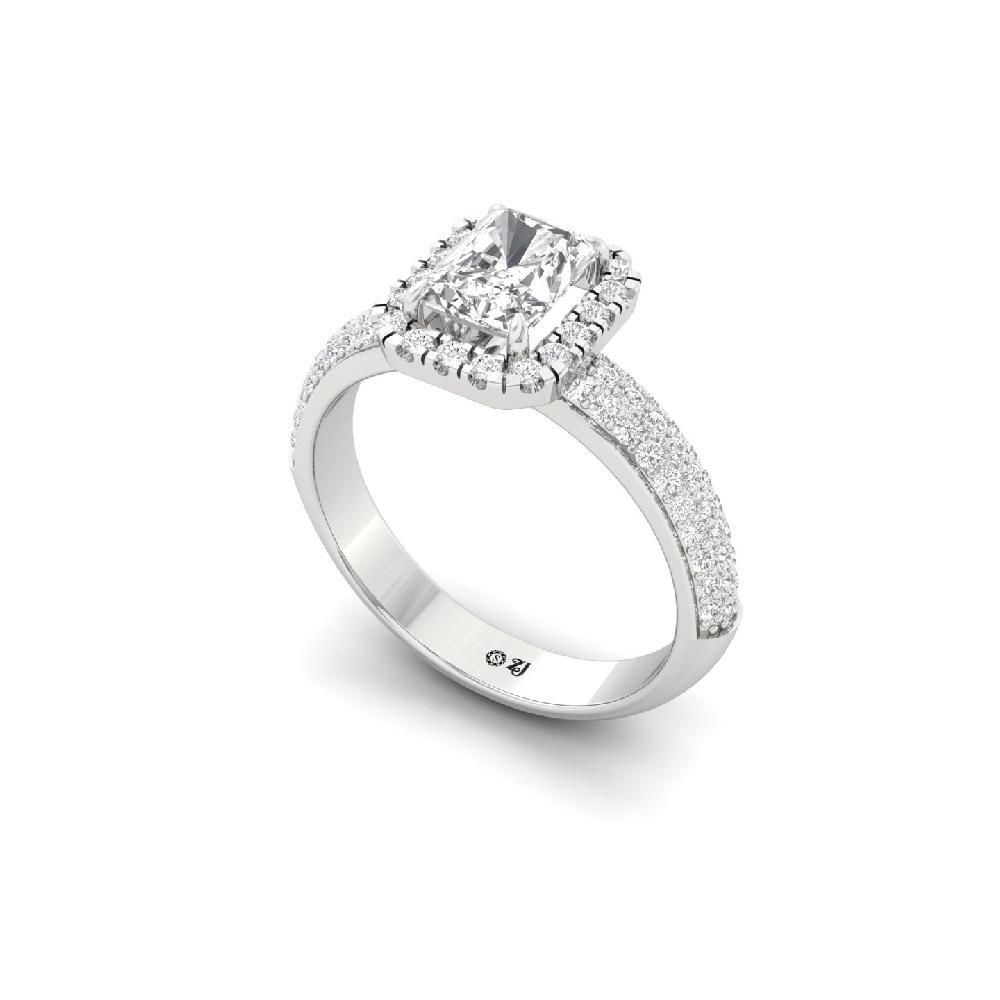 Radiant Halo CVD Diamond Engagement Ring