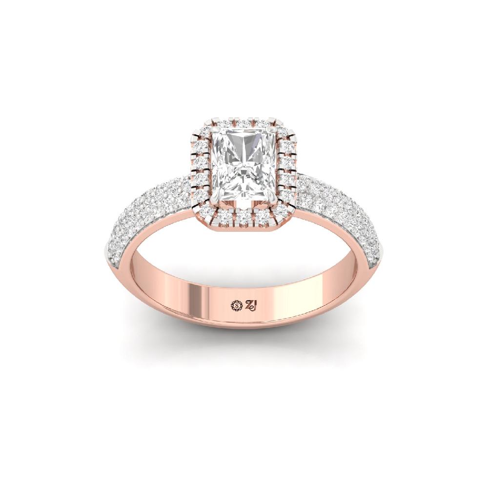 Radiant Halo CVD Diamond Engagement Ring