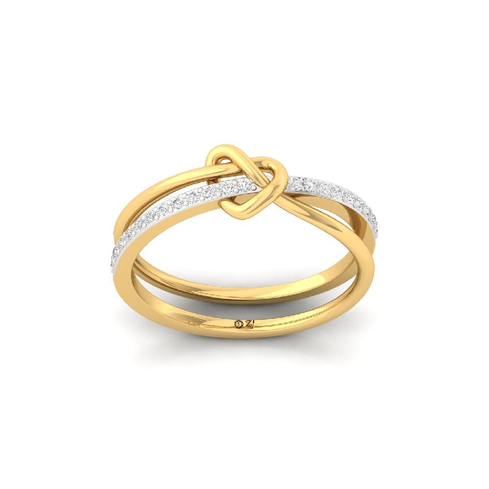 Elegant Knot-Inspired 0.168 Ct Lab Grown Diamond Ring