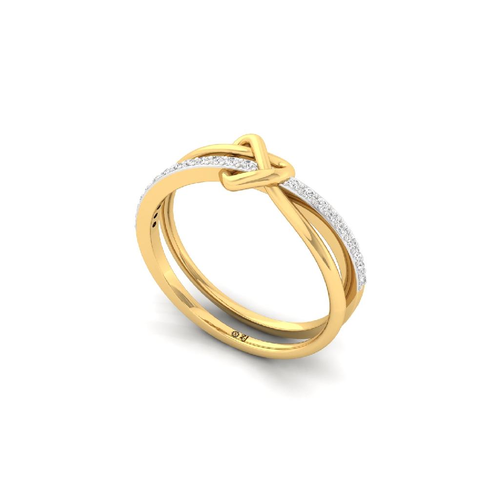 Elegant Knot-Inspired 0.168 Ct Lab Grown Diamond Ring