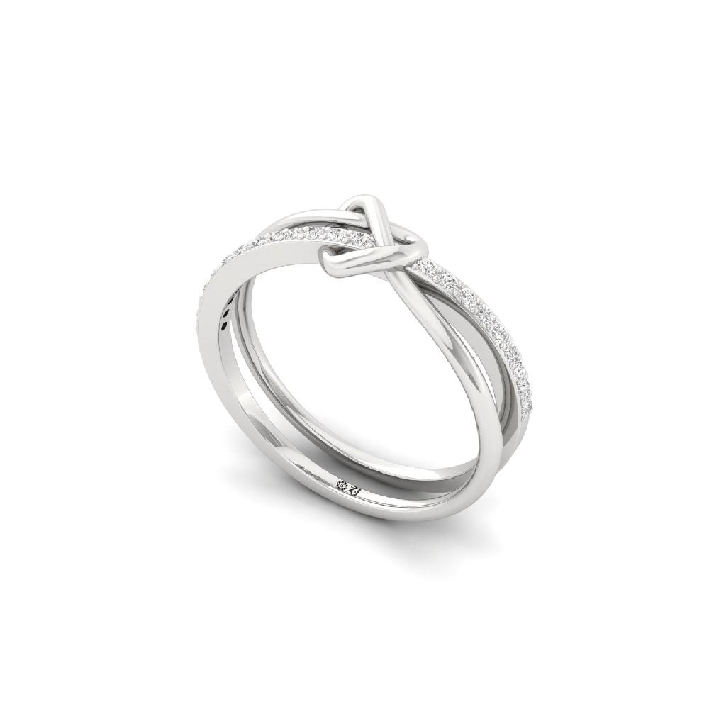 Elegant Knot-Inspired 0.168 Ct Lab Grown Diamond Ring