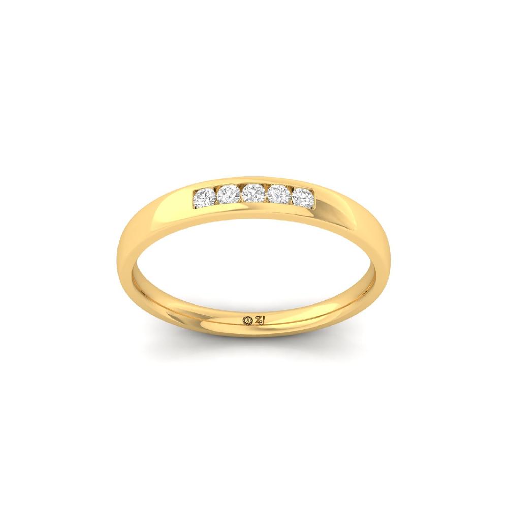 Minimalist 0.125 CT Round Lab Grown Diamond Band Ring 