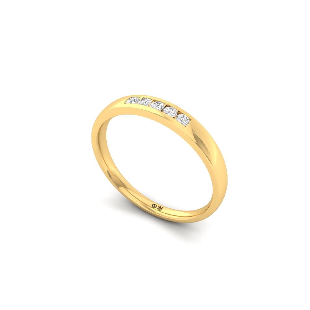 Minimalist 0.125 CT Round Lab Grown Diamond Band Ring 