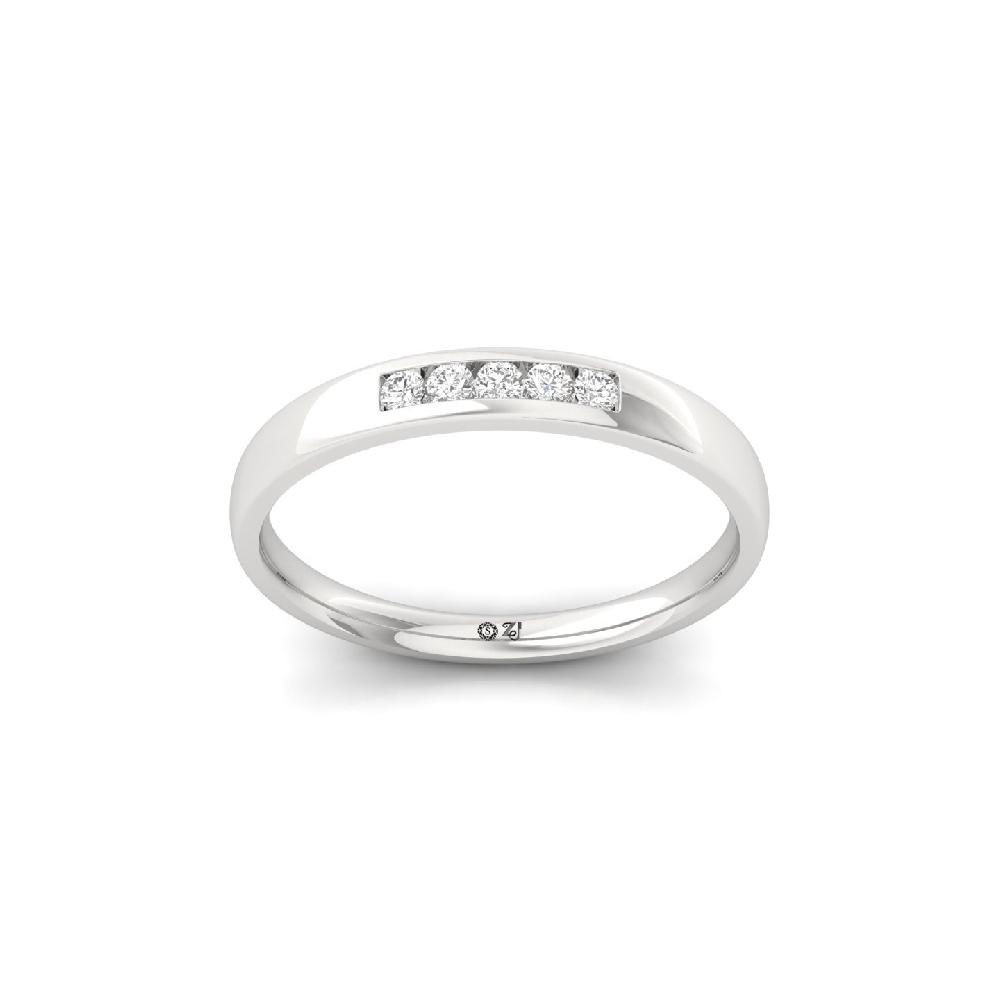 Minimalist 0.125 CT Round Lab Grown Diamond Band Ring 