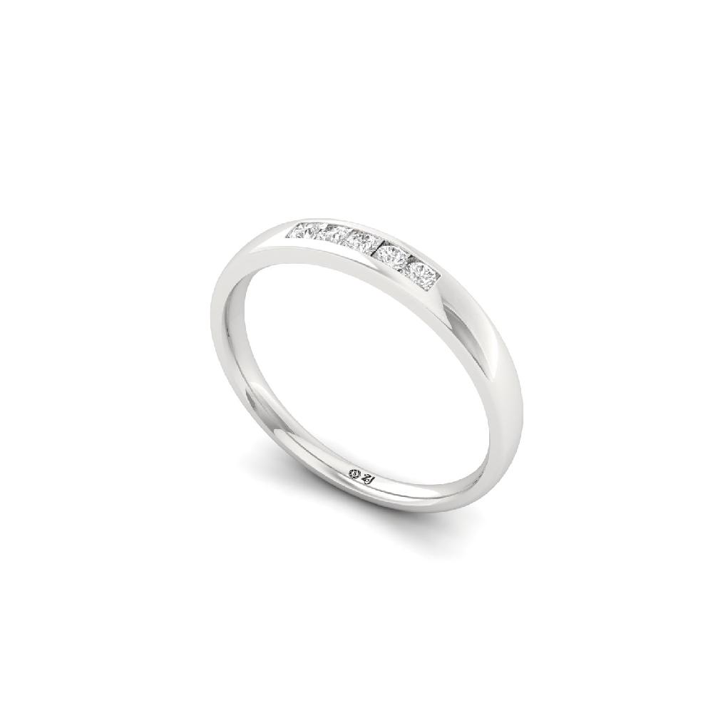 Minimalist 0.125 CT Round Lab Grown Diamond Band Ring 