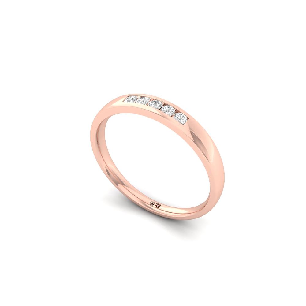 Minimalist 0.125 CT Round Lab Grown Diamond Band Ring 