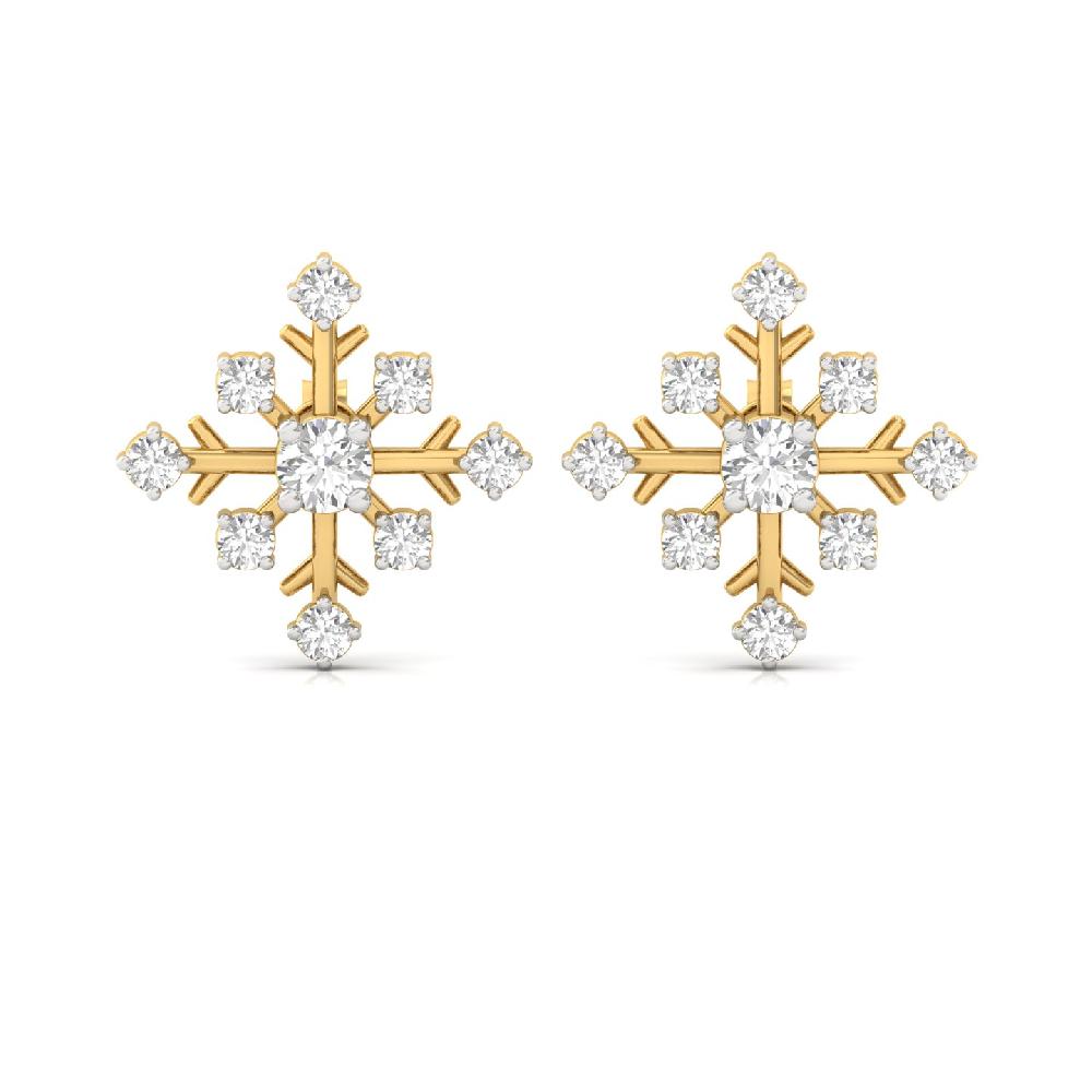 Snowflake Sparkle CVD Diamond Earrings 