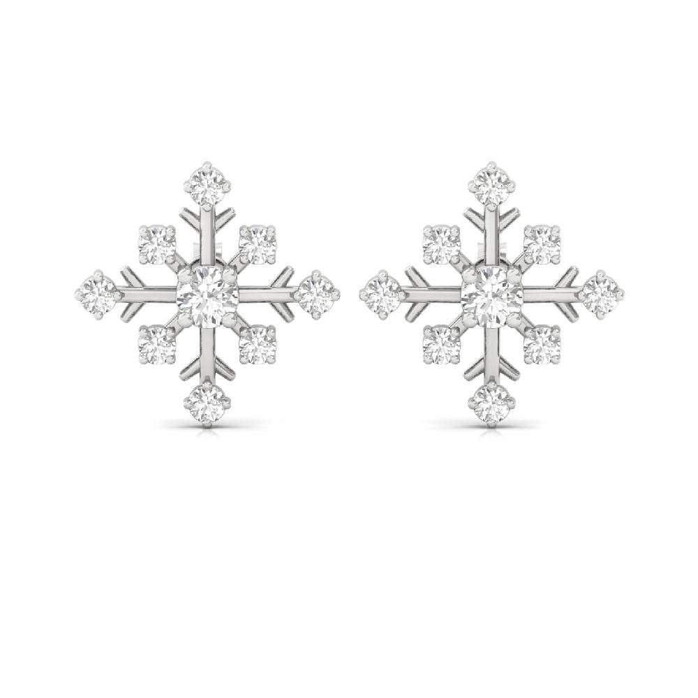 Snowflake Sparkle CVD Diamond Earrings 