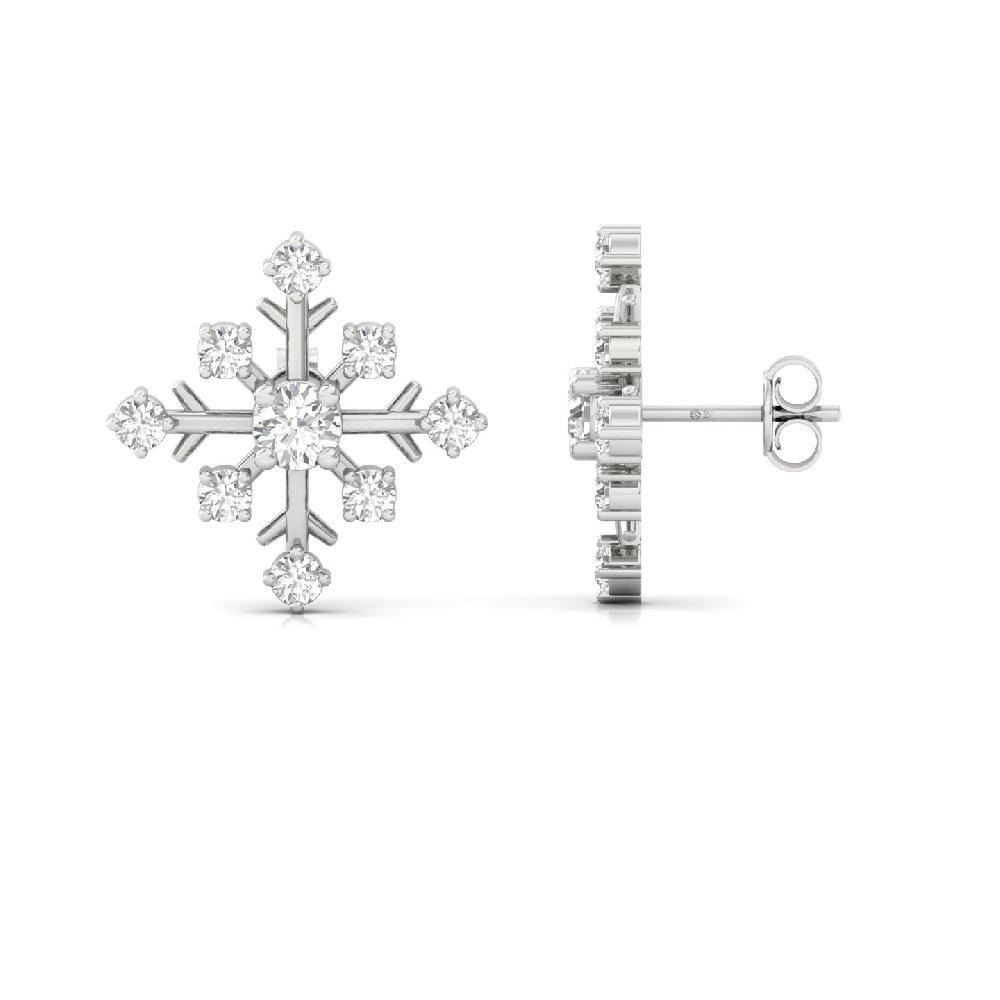 Snowflake Sparkle CVD Diamond Earrings 
