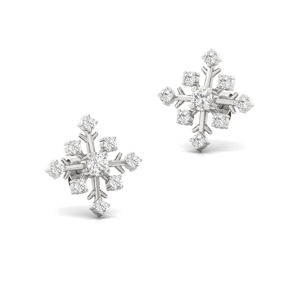 Snowflake Sparkle CVD Diamond Earrings 