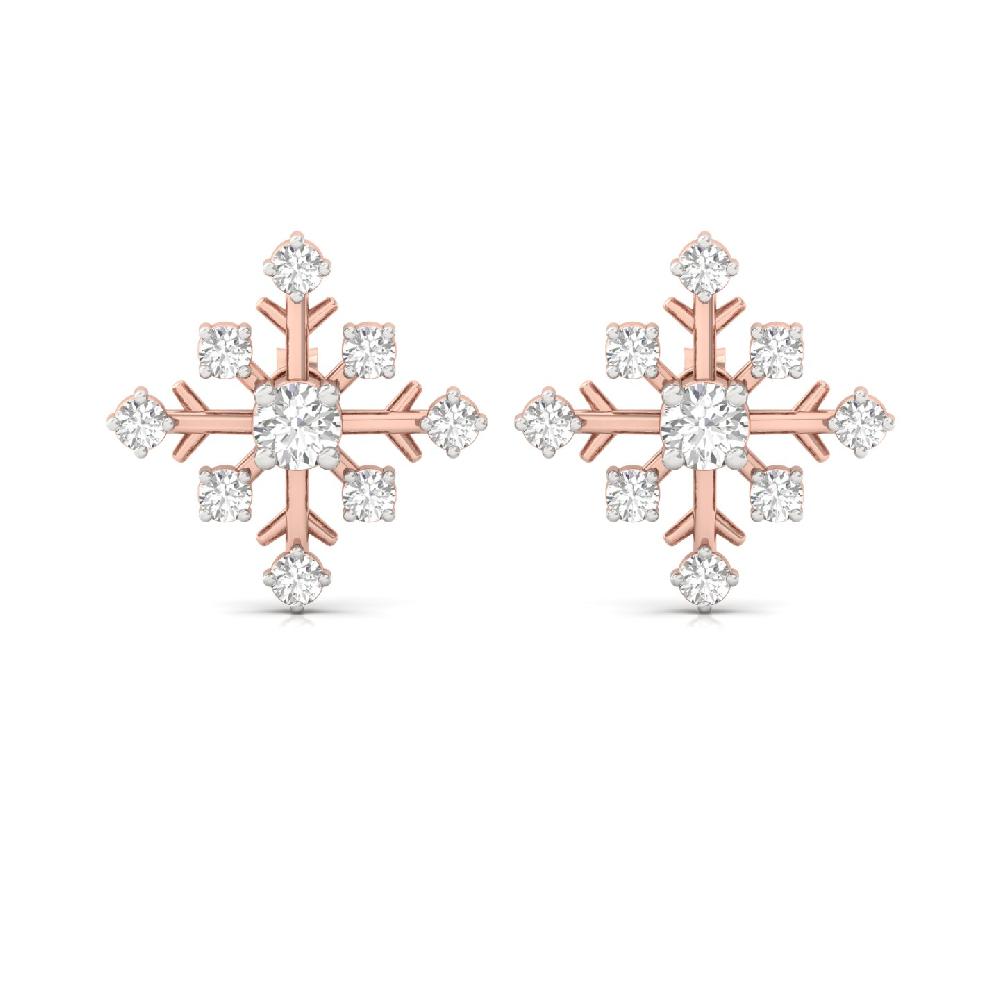 Snowflake Sparkle CVD Diamond Earrings 