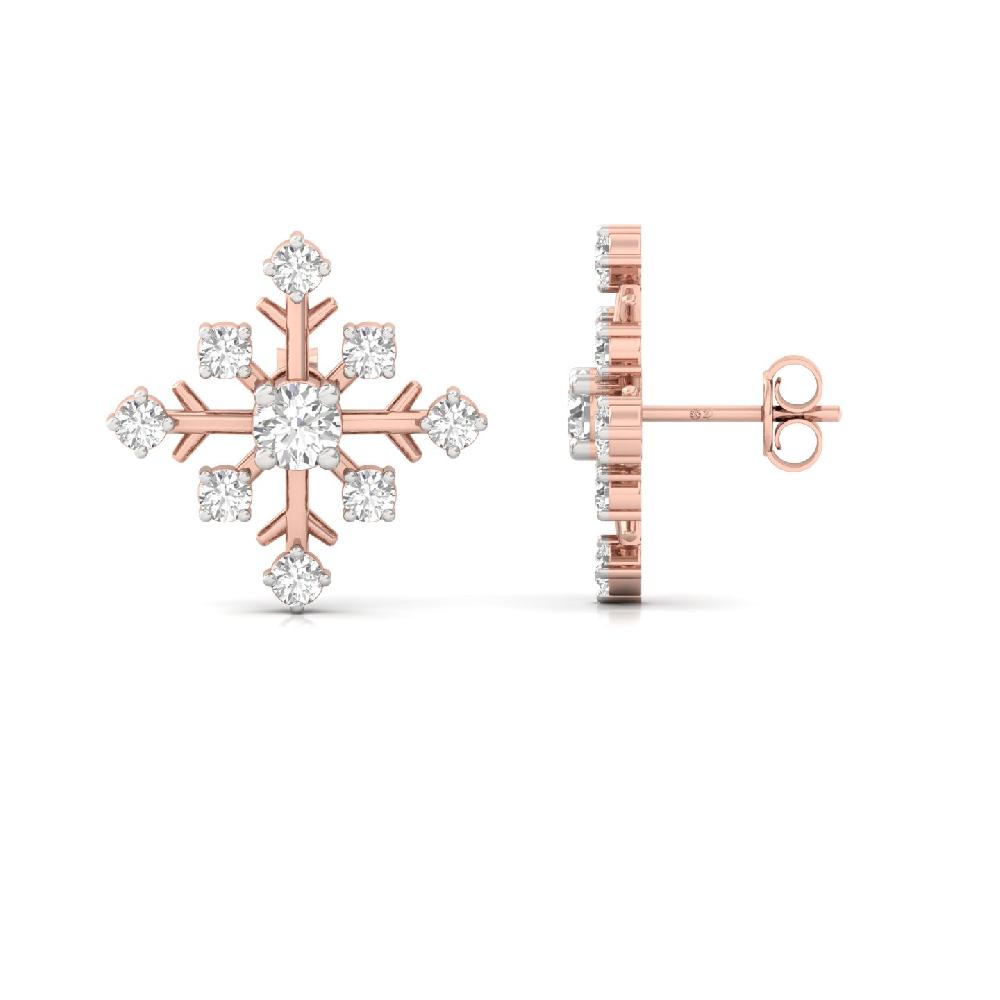 Snowflake Sparkle CVD Diamond Earrings 