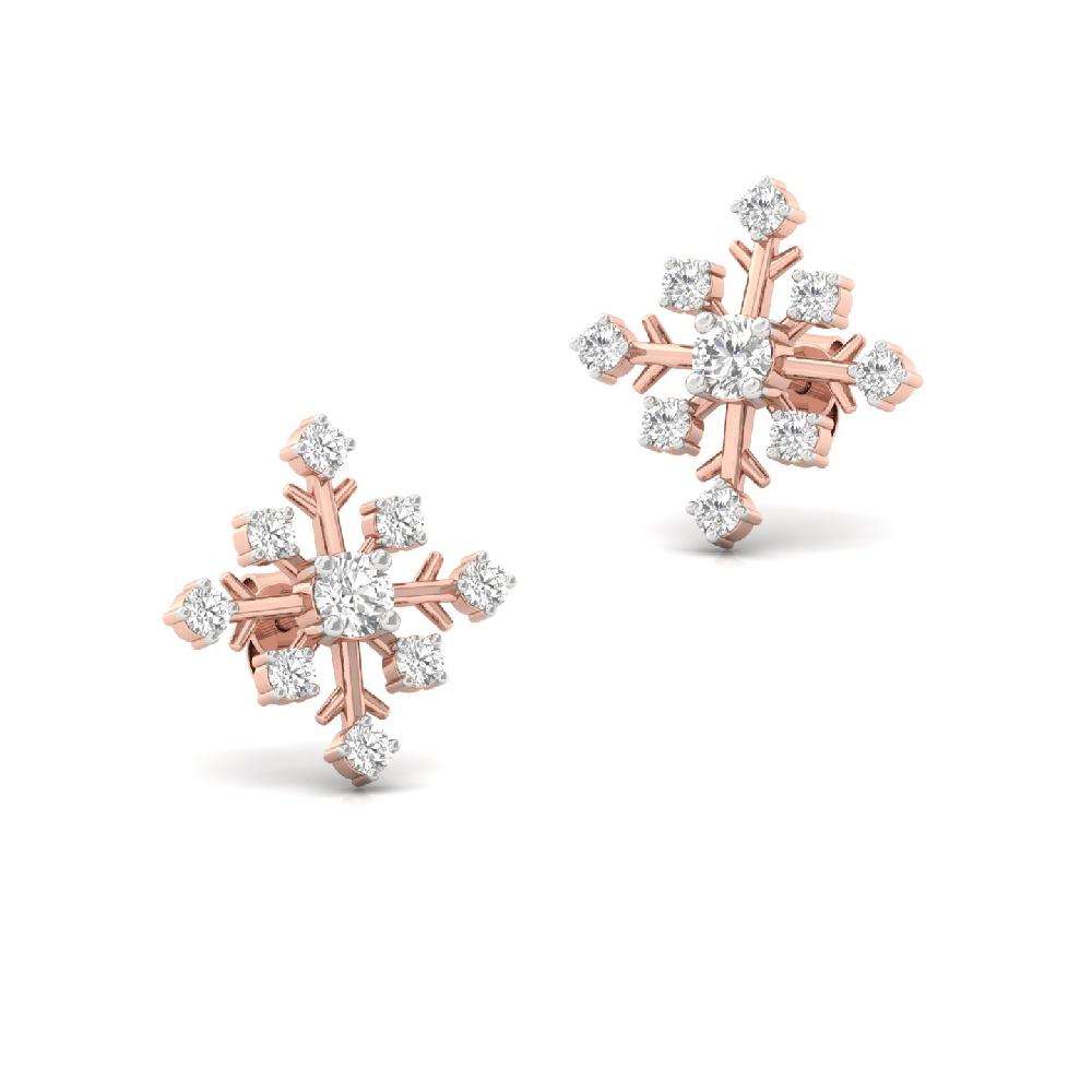 Snowflake Sparkle CVD Diamond Earrings 