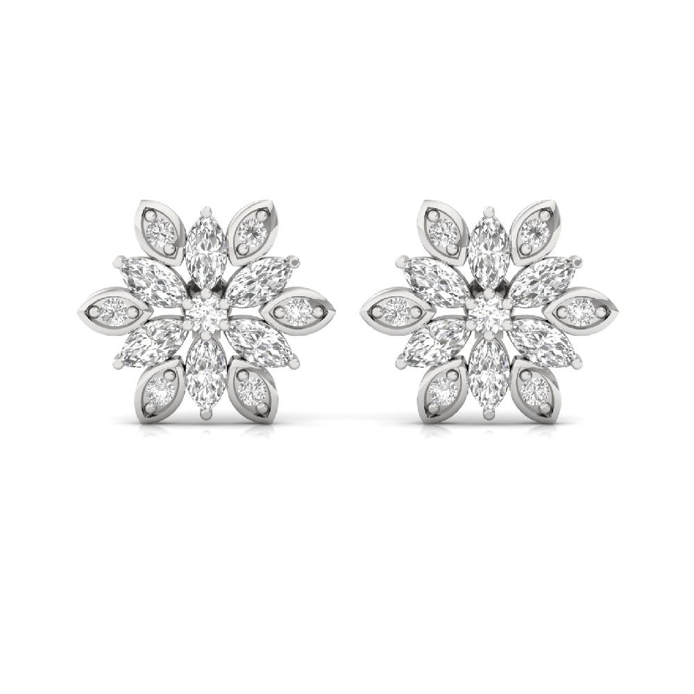 Floral Spark Marquise & Round CVD Diamond Earrings