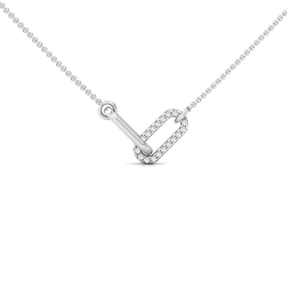 Minimalist Everyday Round CVD Diamond Chain Link Pendant Necklace