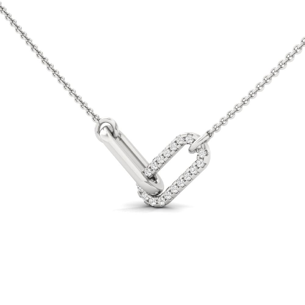 Minimalist Everyday Round CVD Diamond Chain Link Pendant Necklace