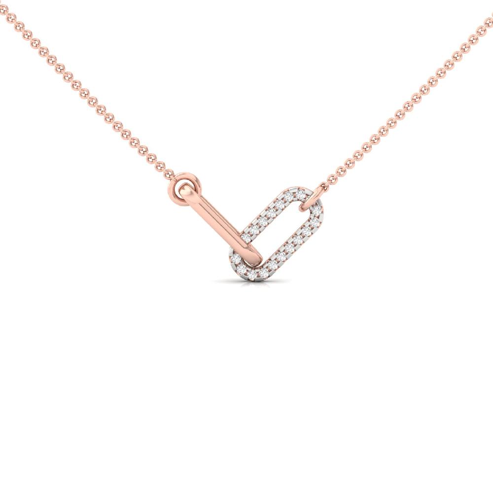 Minimalist Everyday Round CVD Diamond Chain Link Pendant Necklace