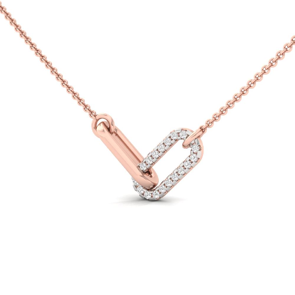 Minimalist Everyday Round CVD Diamond Chain Link Pendant Necklace