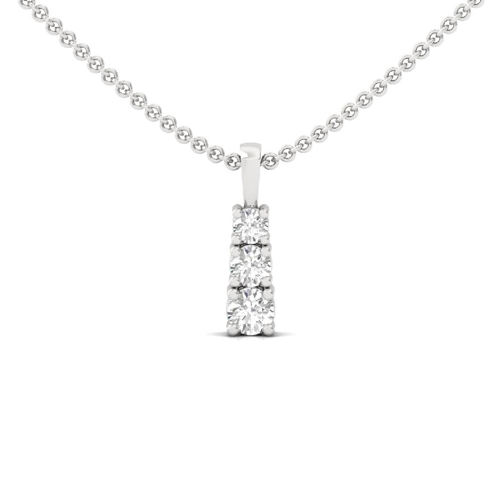 Round Lab-Grown Diamond 4-Prong Journey Pendant