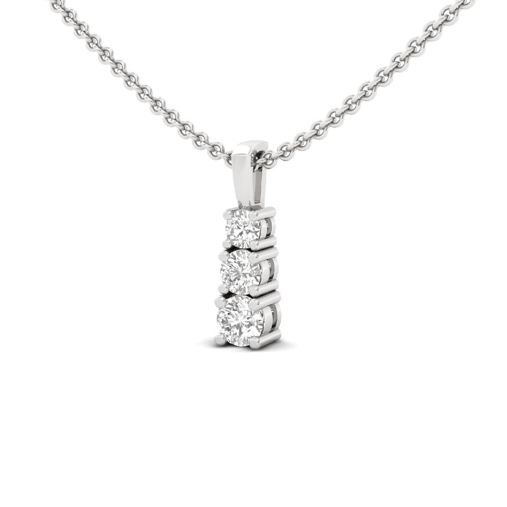 Round Lab-Grown Diamond 4-Prong Journey Pendant