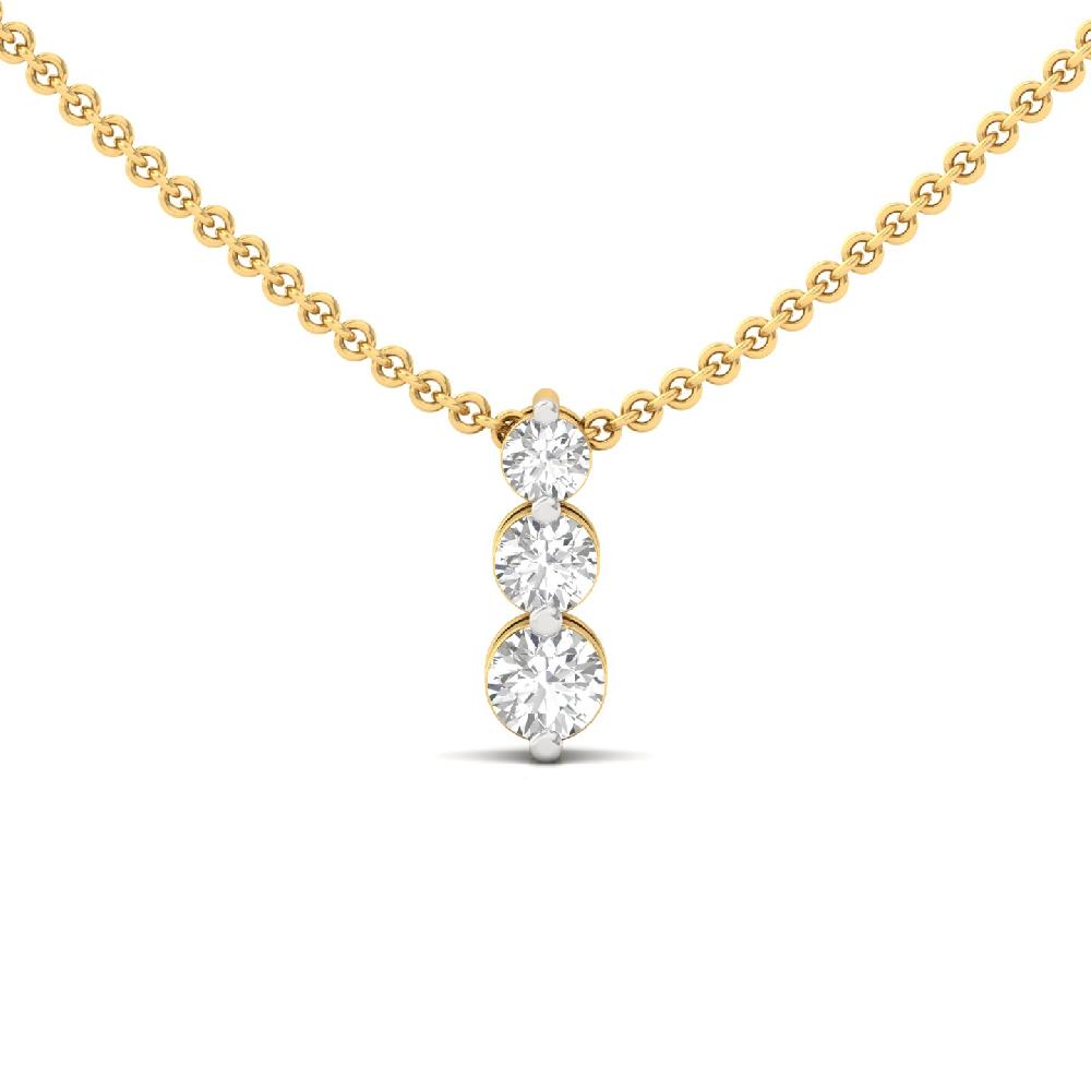 Three-Stone Journey Pendant in Round CVD Diamonds