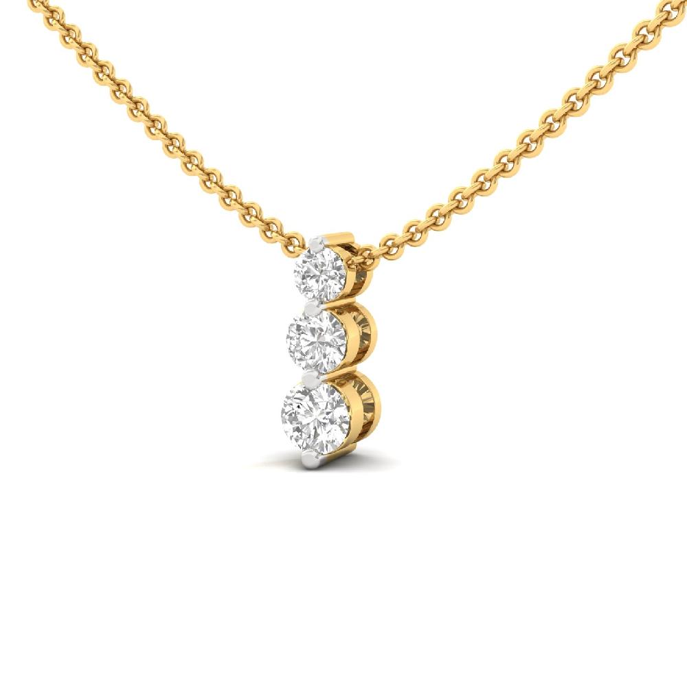 Three-Stone Journey Pendant in Round CVD Diamonds