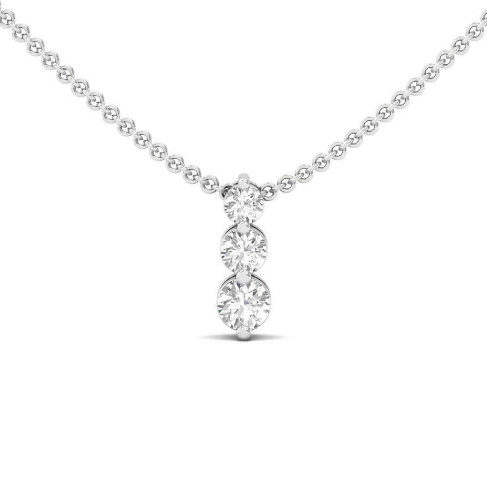 Three-Stone Journey Pendant in Round CVD Diamonds