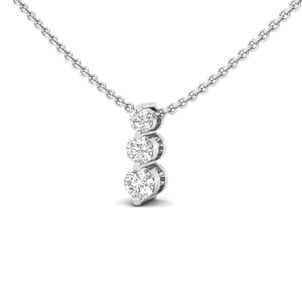 Three-Stone Journey Pendant in Round CVD Diamonds