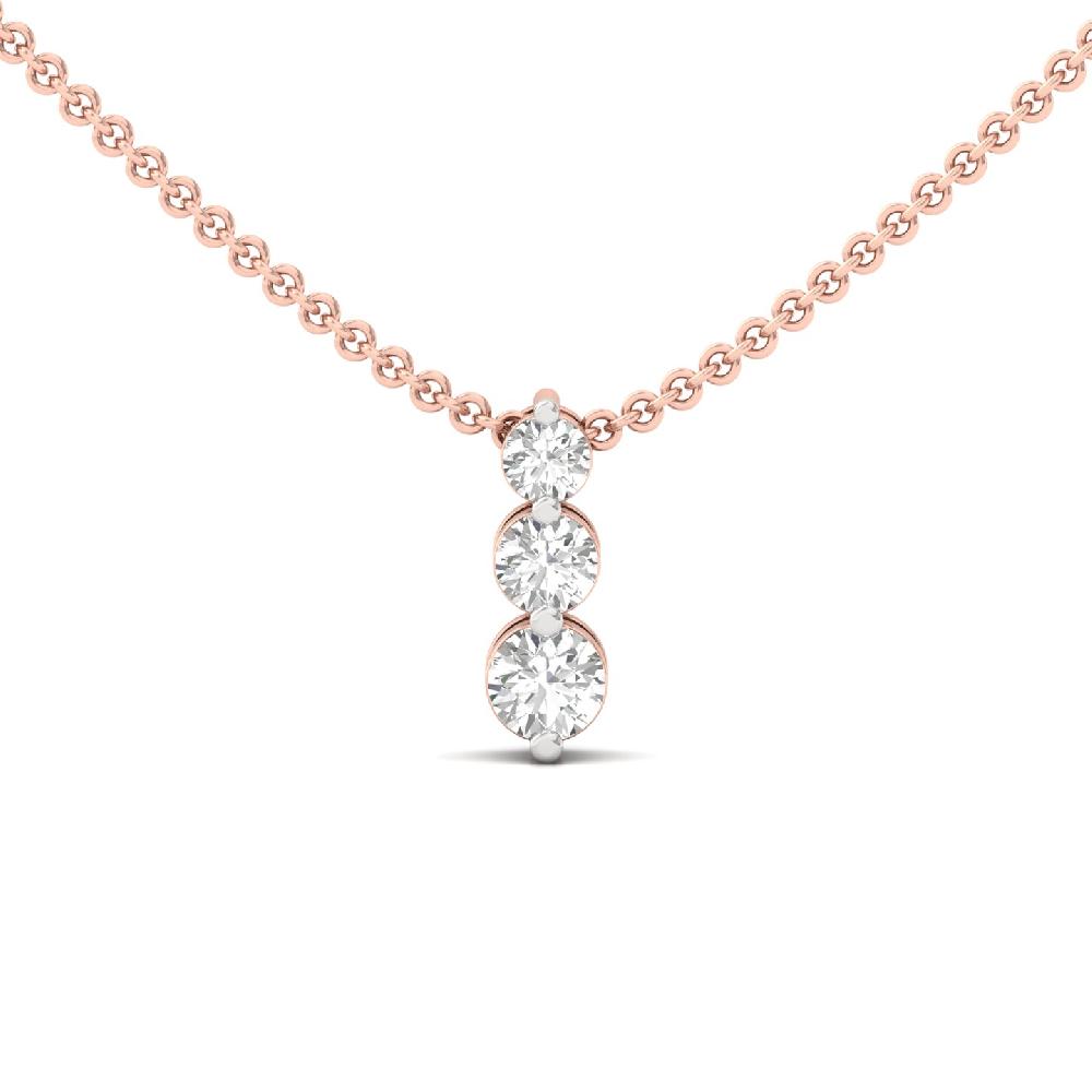 Three-Stone Journey Pendant in Round CVD Diamonds