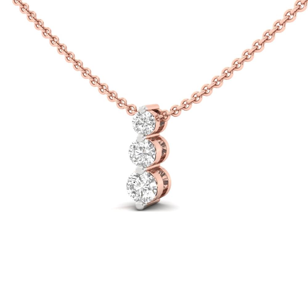 Three-Stone Journey Pendant in Round CVD Diamonds