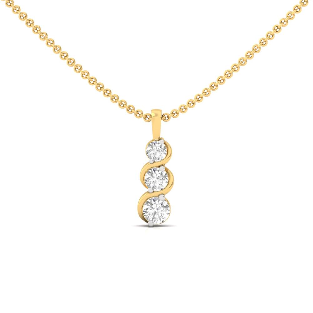 Elegant Round Lab Diamond 3-Stone Journey Pendant