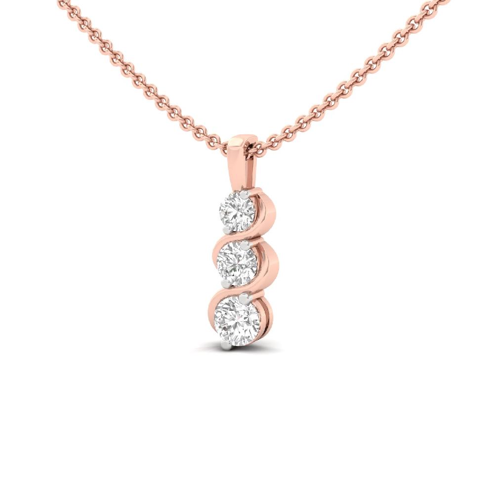 Elegant Round Lab Diamond 3-Stone Journey Pendant