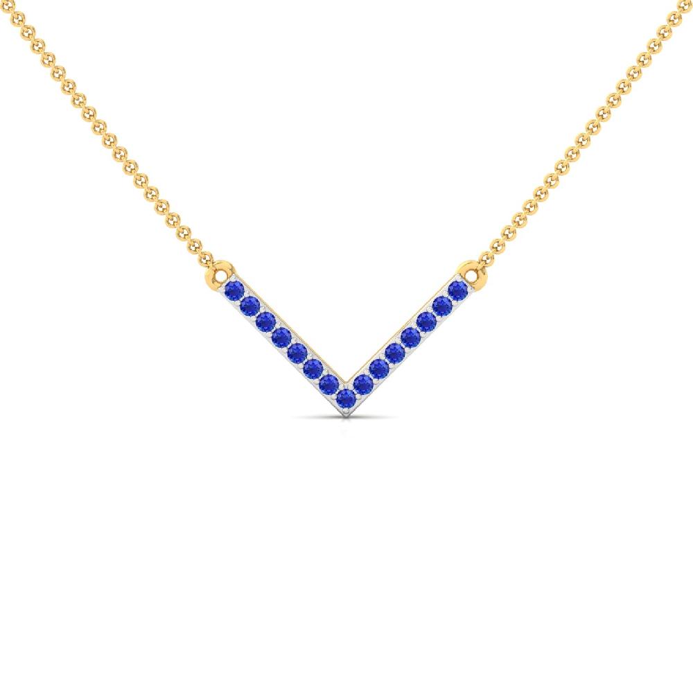 V shap Round Lab Grown Diamond Pendant