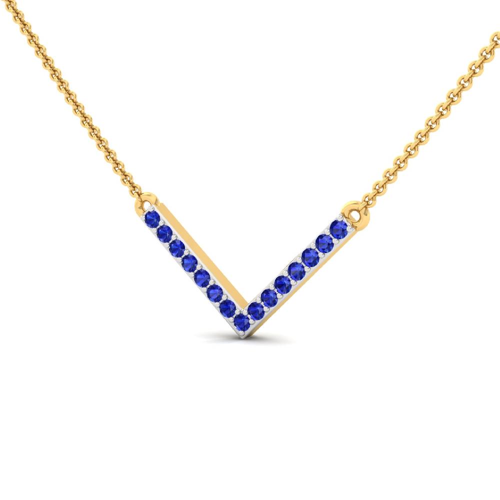 V shap Round Lab Grown Diamond Pendant