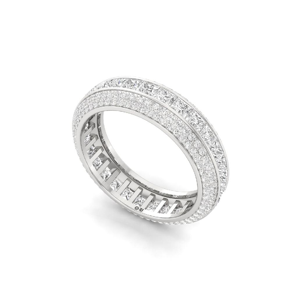 Men's Princess & Round Cut CVD Diamond Ring