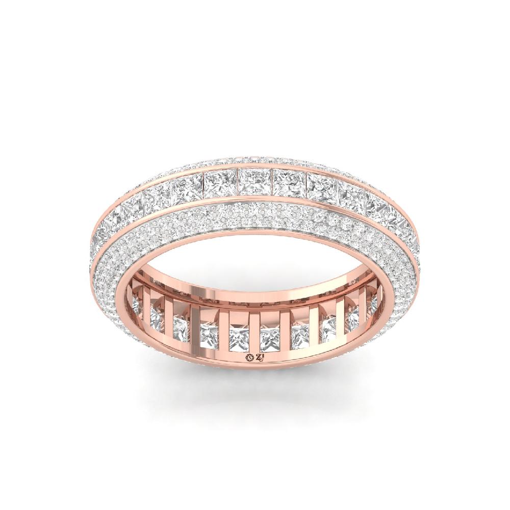 Men's Princess & Round Cut CVD Diamond Ring